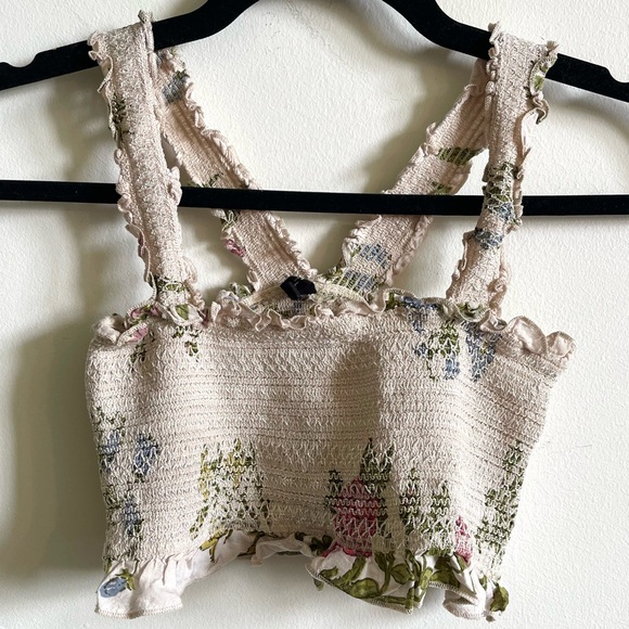 UO Out From Under Smocked Crop Top - Picture 3 of 6